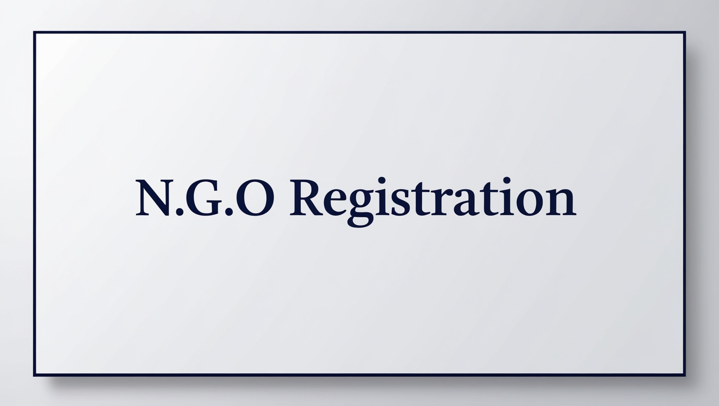 NGO REGISTRATION